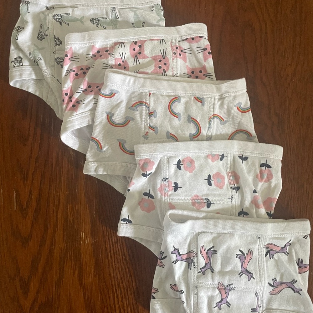 Hanna Andersson Kids' Patterned Training Underwear Set - White, Pink, Gray